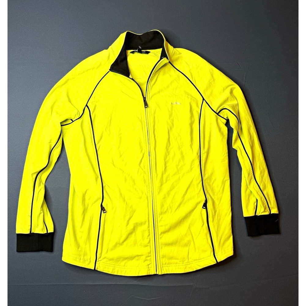 Lauren Ralph Lauren Full Zip Yellow/Black Knit Track Jacket Womens Plus 1X
